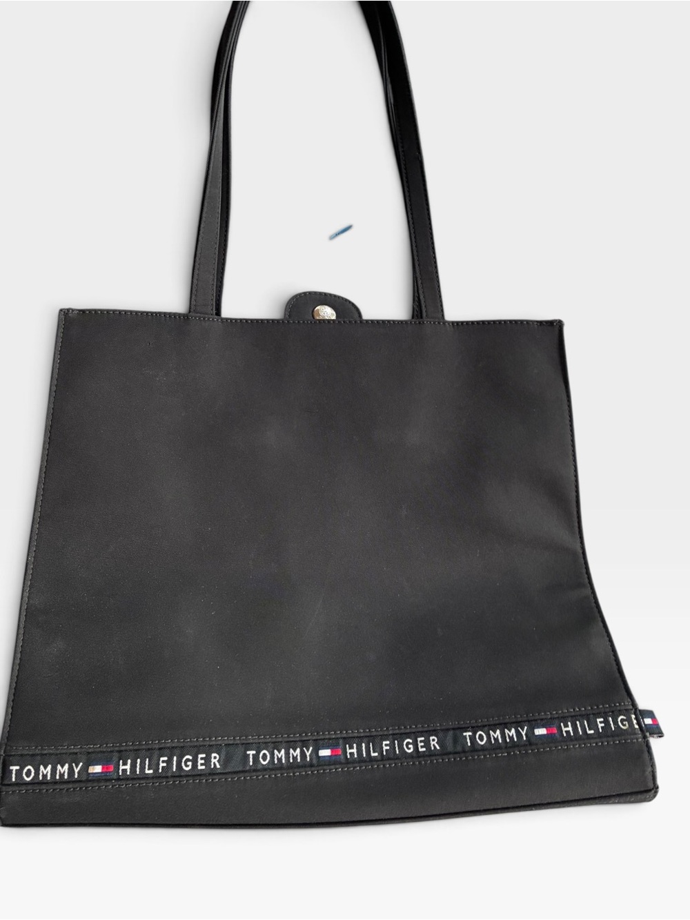 Tommy Hilfiger Black Logo Trim Messenger Tote